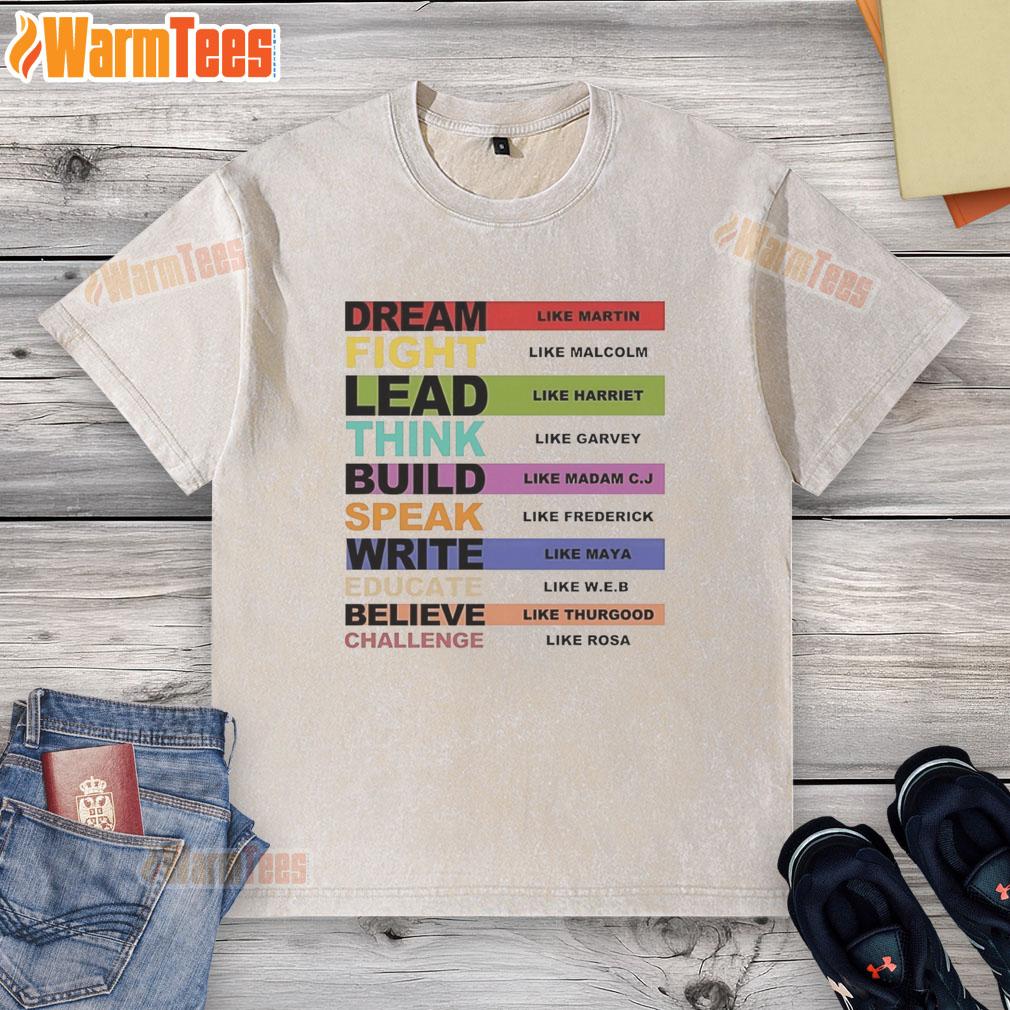 premium-inspiring-leaders-black-history-month-washed-t-shirt Premium Inspiring Leaders Black History Month washed t-shirt featuring iconic leaders' quotes and vibrant design.