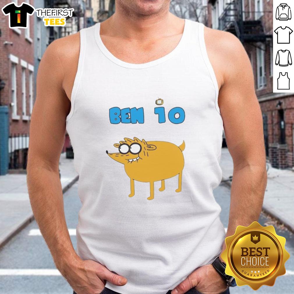 premium-jake-the-dog-ben-10-tank-top Alt Text: Premium Jake The Dog Ben 10 tank top featuring vibrant colors and a playful design for fans of the animated series.