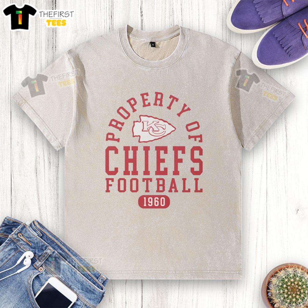 premium-kansas-city-chiefs-football-property-1960-washed-t-shirt Premium Kansas City Chiefs Football Property 1960 washed t-shirt featuring team logo and vintage style design.