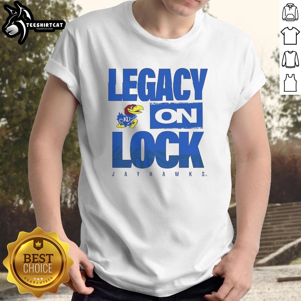 premium-kansas-jayhawks-ncaa-2026-legacy-on-lock-on-t-shirt-1 Alt Text: Premium Kansas Jayhawks NCAA 2026 Legacy On Lock T-Shirt featuring vibrant team colors and logo for fans.