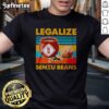 Premium Legalize Senzu Beans Dragon Ball T-Shirt featuring vibrant graphics and a comfortable fit for fans of the series.