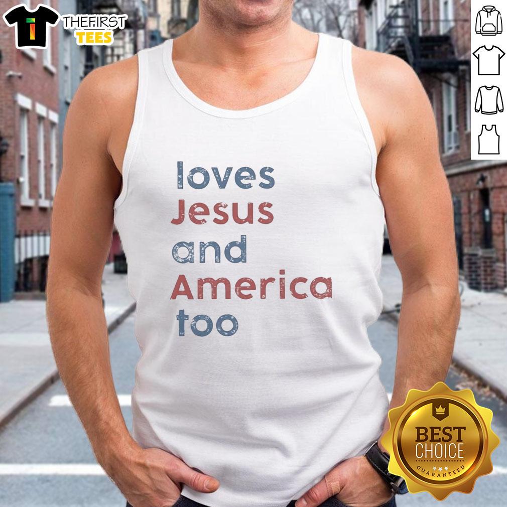 premium-loves-jesus-and-america-too-retro-tank-top Premium Loves Jesus and America Too Retro Tank Top featuring a vintage design with patriotic colors and graphics.