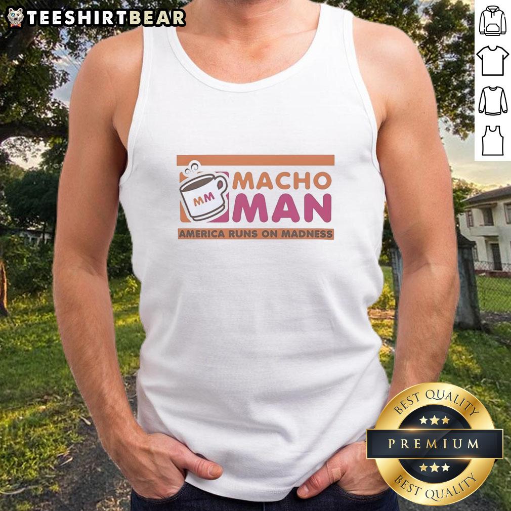 premium-macho-man-america-runs-on-madness-tank-top Premium Macho Man America Runs On Madness tank top featuring bold graphics and a comfortable fit, perfect for stylish workouts.