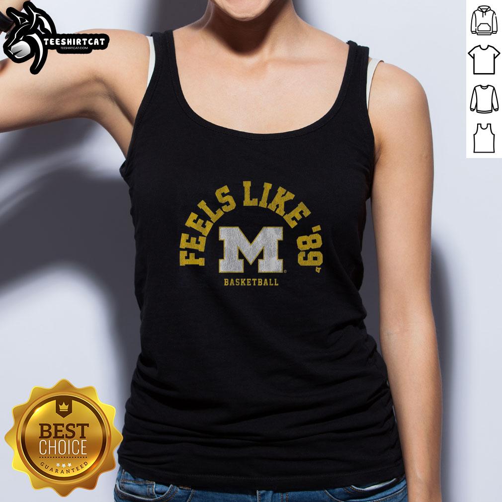 premium-michigan-basketball-feels-like-89-tank-top Premium Michigan Basketball 'Feels Like 89' tank top featuring bold graphics and a comfortable fit for fans.