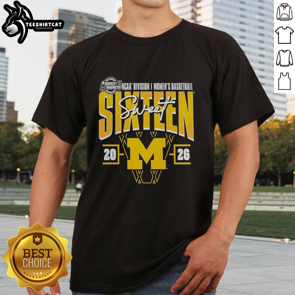 premium-michigan-wolverines-2026-ncaa-womens-basketball-tournament-march-madness-sweet-16-t-shirt Alt Text: Premium Michigan Wolverines 2026 NCAA Women's Basketball Tournament Sweet 16 T-Shirt, showcasing team pride and March Madness.