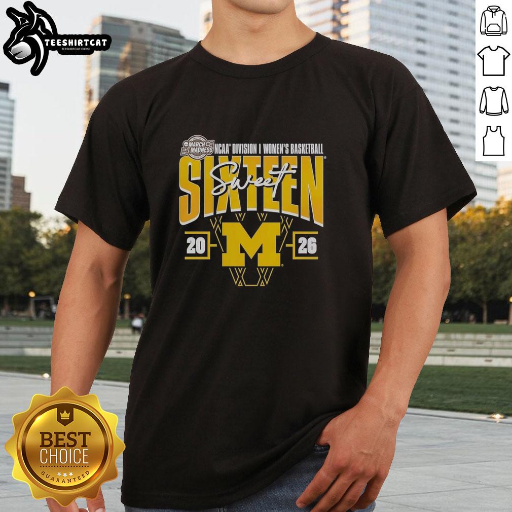 premium-michigan-wolverines-madness-sweet-16-ncaa-division-i-womens-basketball-tournament-t-shirt-1 Premium Michigan Wolverines Madness Sweet 16 NCAA Women's Basketball Tournament T-Shirt showcasing team spirit and style.