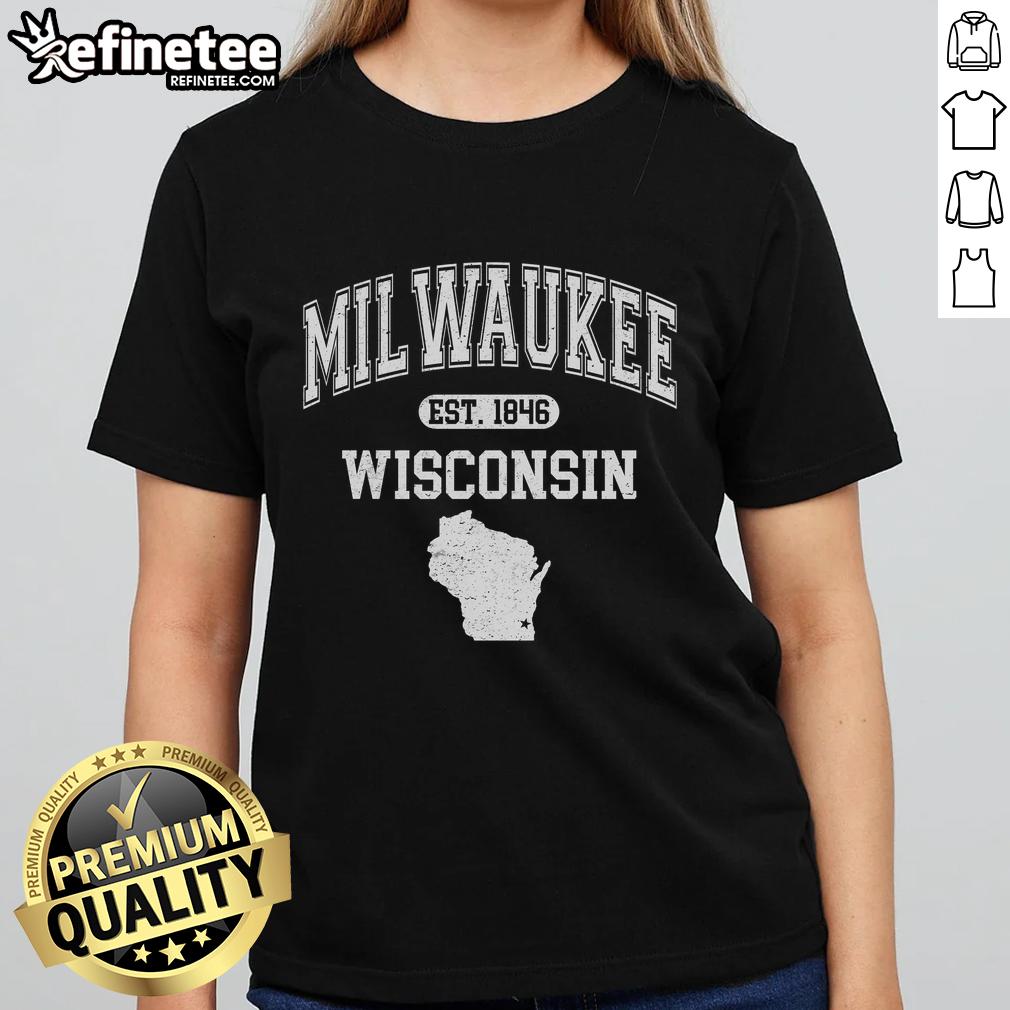 premium-milwaukee-wisconsin-est-1846-varsity-ladies-tee Premium Milwaukee Wisconsin Est. 1846 Varsity Ladies Tee in vibrant design, perfect for stylish local pride.