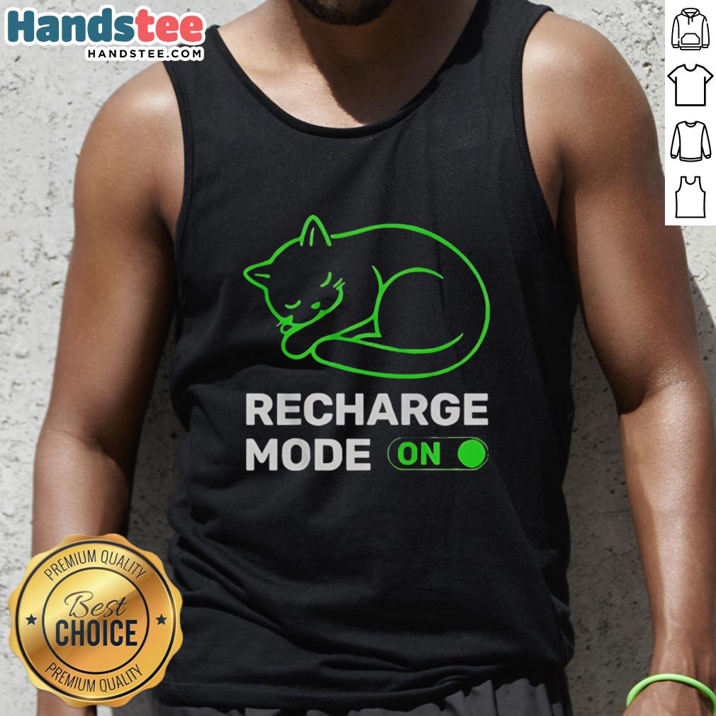 premium-neon-cat-recharge-mode-on-tank-top Alt Text: Premium Neon Cat Recharge Mode On Tank Top featuring a vibrant neon cat design, perfect for casual wear and cat lovers.