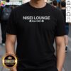 Premium Nisei Lounge Est 1951 T-Shirt featuring vintage design and bold lettering, perfect for casual wear.