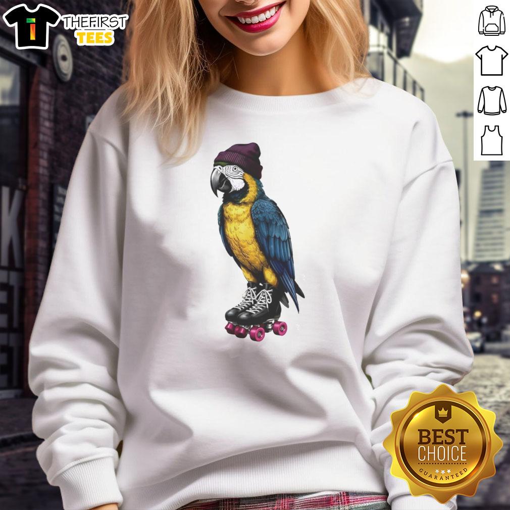 premium-roller-skating-parrot-graphic-sweatshirt Premium roller skating parrot graphic sweatshirt featuring a colorful parrot on a stylish casual top.