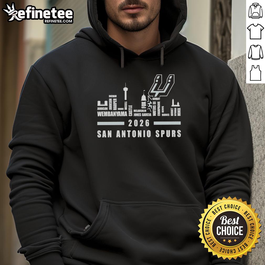 premium-san-antonio-spurs-nba-2026-name-player-city-skyline-hoodie Premium San Antonio Spurs NBA 2026 hoodie featuring city skyline design, perfect for fans and stylish casual wear.
