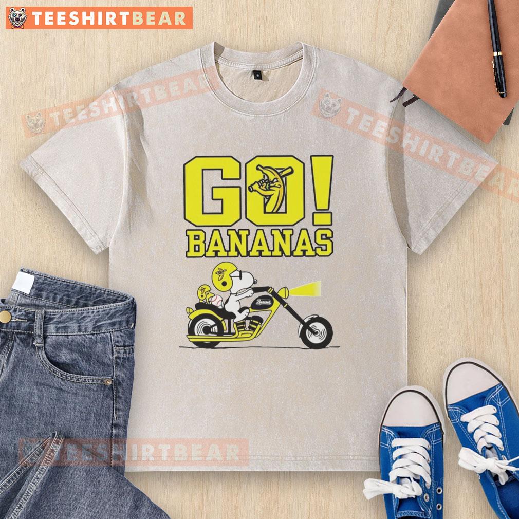 premium-snoopy-and-woodstock-driving-x-savannah-bananas-go-bananas-washed-t-shirt Premium Snoopy and Woodstock driving on a Savannah with bananas, featuring a fun washed t-shirt design.