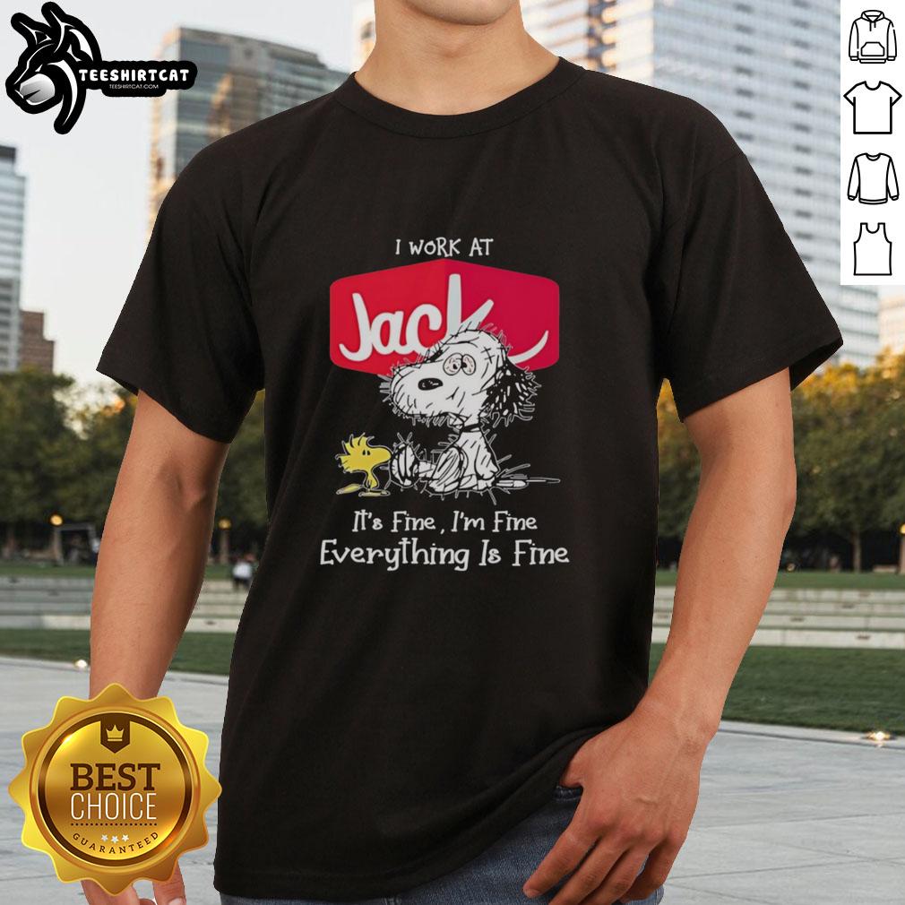 premium-snoopy-and-woodstock-x-jack-in-the-box-i-work-at-its-fine-im-fine-everything-is-fine-t-shirt Premium Snoopy and Woodstock X Jack In The Box t-shirt featuring 'I Work At It's Fine I'm Fine Everything Is Fine' design.