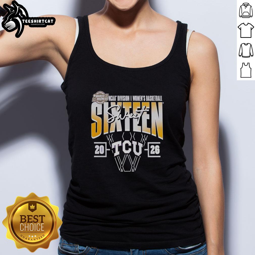premium-tcu-horned-frogs-2026-march-madness-sweet-16-ncaa-womens-basketball-tournament-tank-top Premium TCU Horned Frogs tank top for 2026 March Madness Sweet 16 NCAA Women's Basketball Tournament, stylish and sporty.