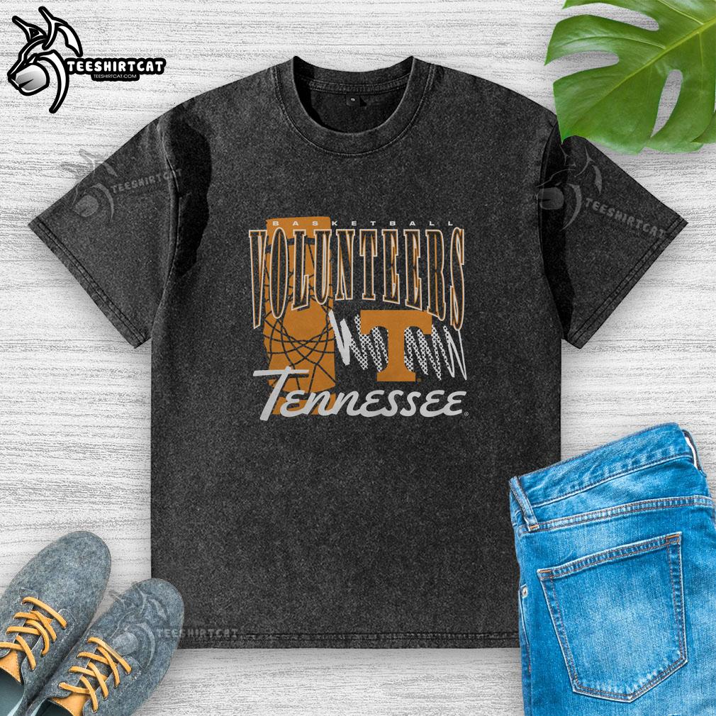 premium-tennessee-volunteers-basketball-graphic-washed-t-shirt Premium Tennessee Volunteers basketball graphic washed t-shirt in orange, perfect for fans and casual wear.