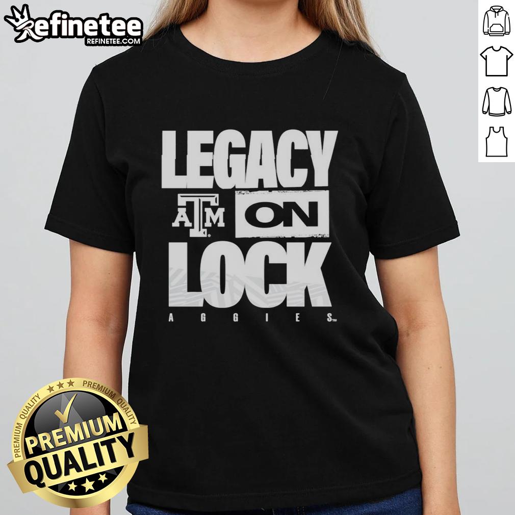 premium-texas-am-aggies-ncaa-2026-legacy-on-lock-on-logo-ladies-tee Alt Text: Premium Texas A&M Aggies NCAA 2026 Legacy On Lock logo ladies tee in maroon, perfect for passionate fans.