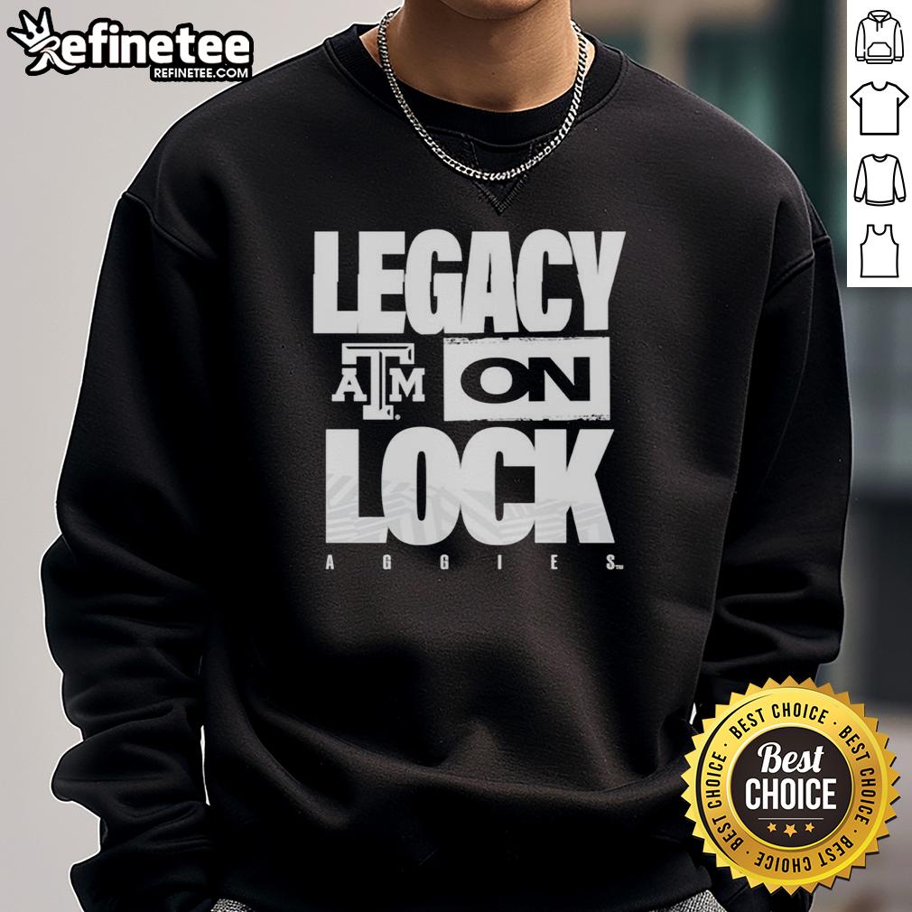 premium-texas-am-aggies-ncaa-2026-legacy-on-lock-on-logo-sweatshirt Alt Text: Premium Texas A&M Aggies NCAA 2026 Legacy On Lock logo sweatshirt featuring bold graphics and a comfortable fit.