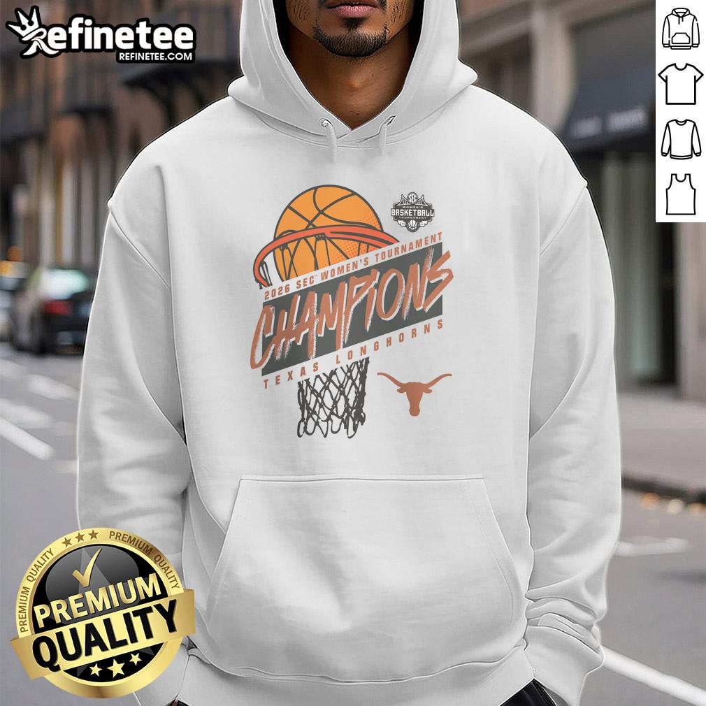premium-texas-longhorns-2026-sec-womens-basketball-tournament-champions-hoodie Premium Texas Longhorns 2026 SEC Women's Basketball Tournament Champions Hoodie featuring team colors and logo.