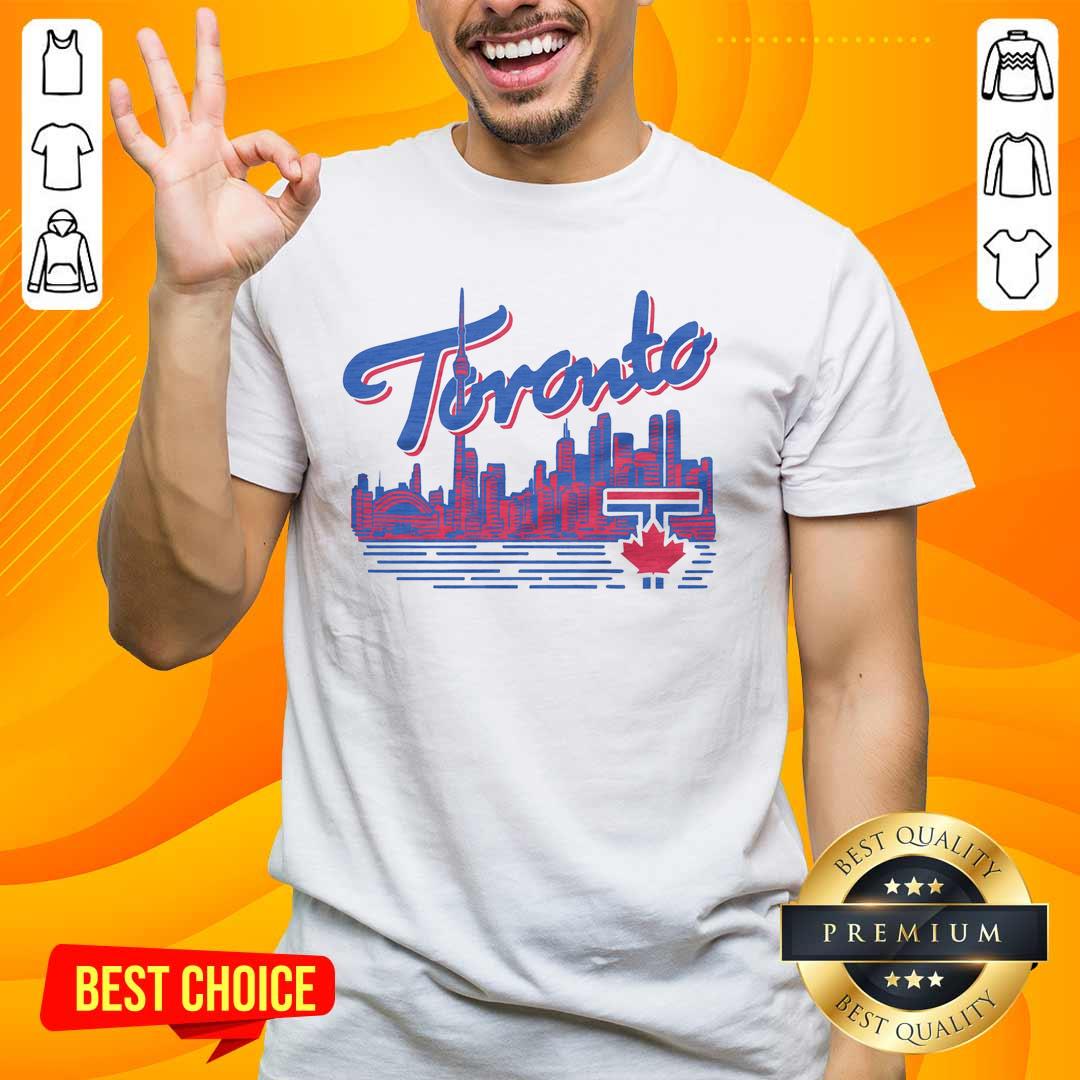 premium-toronto-blue-jays-city-skyline-homage-t-shirt-1 Premium Toronto Blue Jays City Skyline Homage T-Shirt featuring a stylish design of Toronto's skyline and team colors.