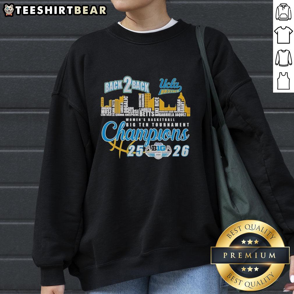 premium-ucla-bruins-big-ten-womens-basketball-champions-2026-back-2-back-name-player-skyline-sweatshirt Premium UCLA Bruins Big Ten Women's Basketball Champions 2026 Back 2 Back Name Player Skyline T-Shirt - Image 5