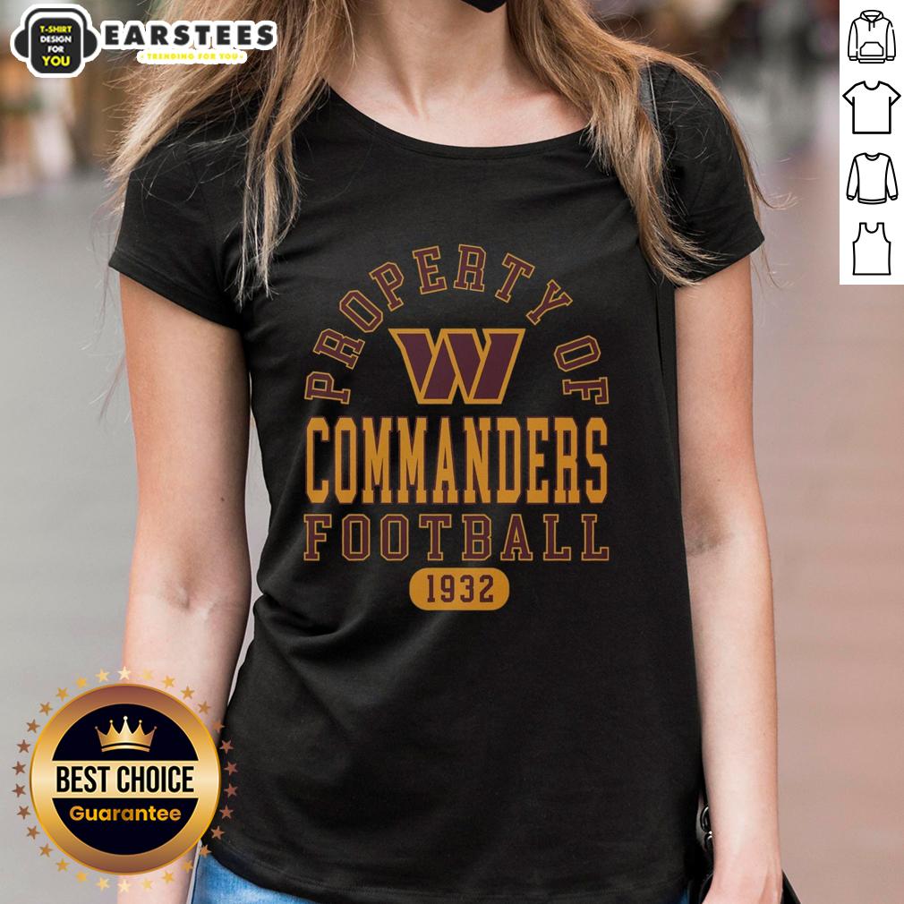 premium-washington-commanders-property-1932-ladies-tee Alt Text: Premium Washington Commanders Property 1932 Ladies Tee featuring team logo and stylish design in vibrant colors.