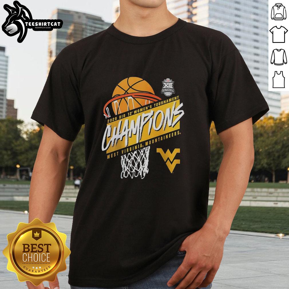premium-west-virginia-mountaineers-2026-big-12-womens-basketball-tournament-champions-t-shirt-1 Premium West Virginia Mountaineers 2026 Big 12 Women's Basketball Tournament Champions T-Shirt featuring team logo.