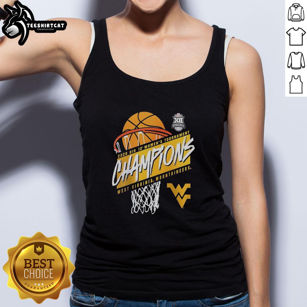 premium-west-virginia-mountaineers-2026-big-12-womens-basketball-tournament-champions-tank-top Alt Text: Premium West Virginia Mountaineers 2026 Big 12 Women's Basketball Tournament Champions tank top design.