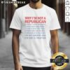 Alt Text: Premium Why I'M Not A Republican I'M Not Greedy T-Shirt showcasing a bold political statement in stylish design.