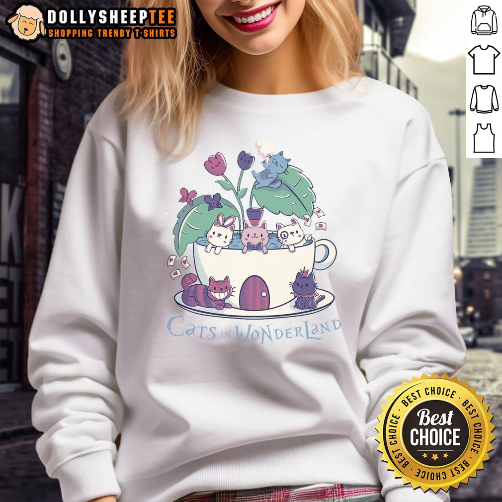 Pretty Alice Cats Tea Cats In Wonderland Sweatshirt Pretty Alice Cats Tea Cats in Wonderland sweatshirt featuring whimsical cat designs and vibrant colors.