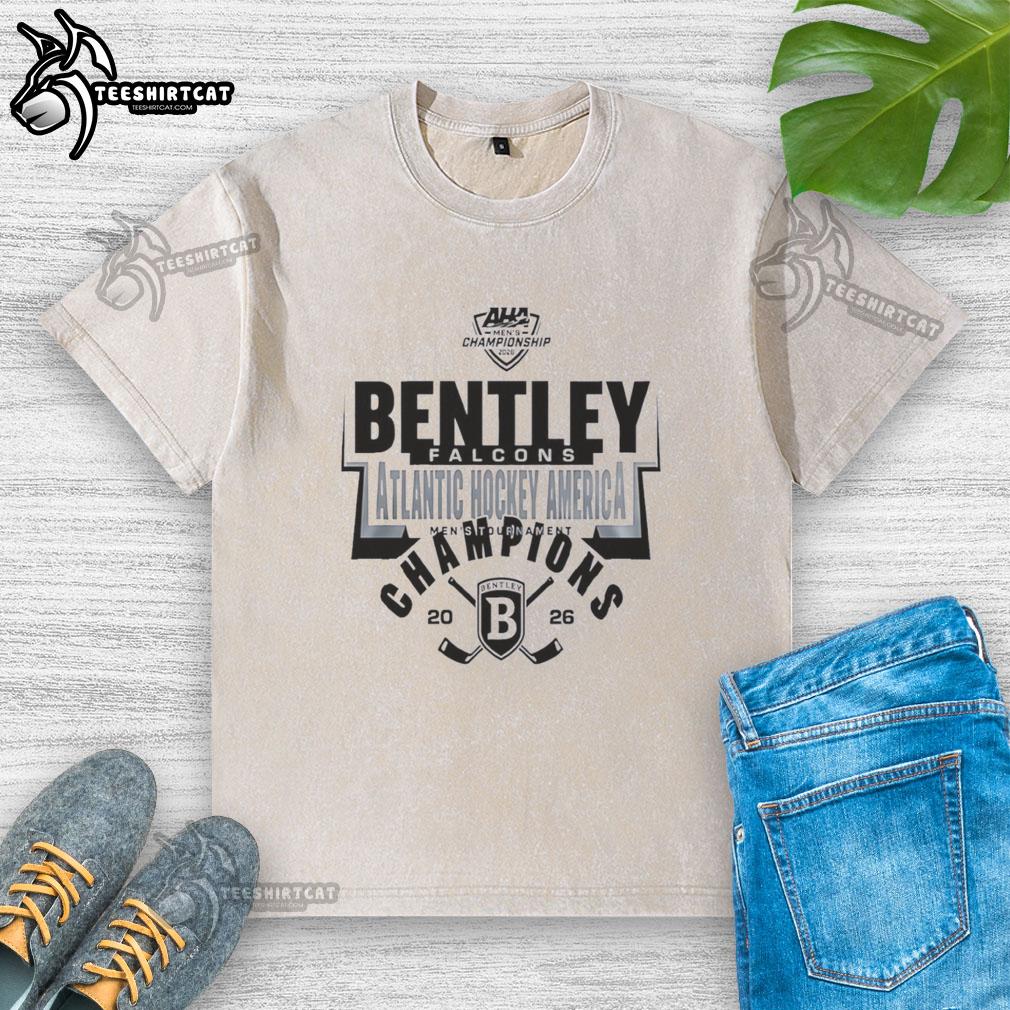 pretty-bentley-falcons-atlantic-hockey-america-champions-back2back-2026-washed-t-shirt Pretty Bentley Falcons Atlantic Hockey America Champions Back-to-Back 2026 washed t-shirt showcasing team pride and style.