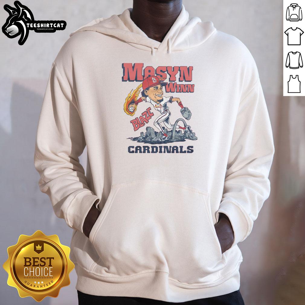 pretty-cardinals-masyn-winn-blaze-hoodie Stylish Pretty Cardinals Masyn Winn Blaze Hoodie showcased on a model, perfect for fans and casual wear.