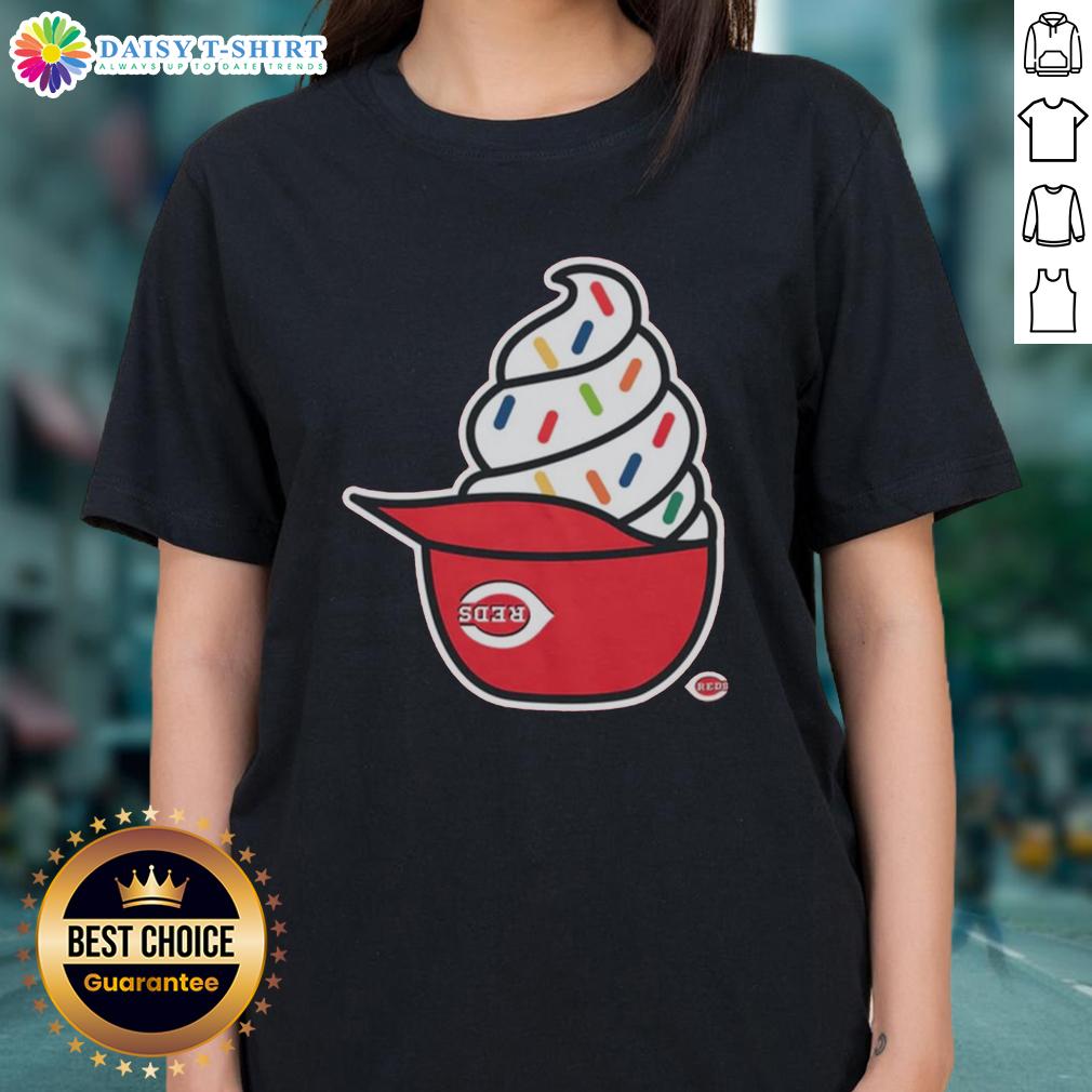 Pretty Cincinnati Reds Ice Cream Ladies Tee Pretty Cincinnati Reds ice cream ladies tee featuring a vibrant design, perfect for fans of the Cincinnati Reds.