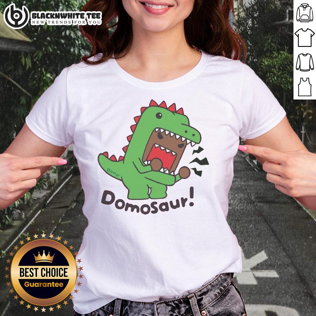 Pretty Domo Domosaur Ladies Tee Pretty Domo Domosaur Ladies Tee featuring a cute dinosaur graphic in vibrant colors, perfect for casual wear.