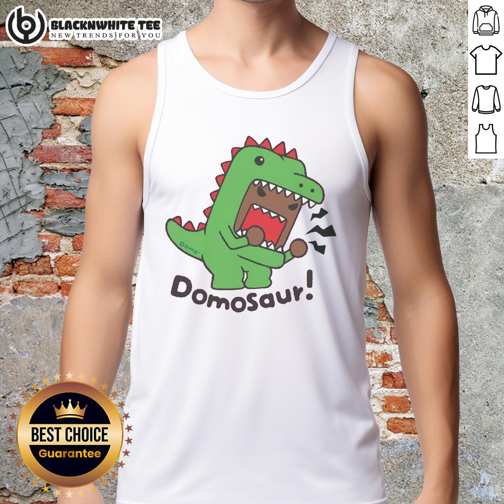 Pretty Domo Domosaur Tank Top Cute Domo Domosaur tank top featuring a vibrant dinosaur design, perfect for casual summer outfits.