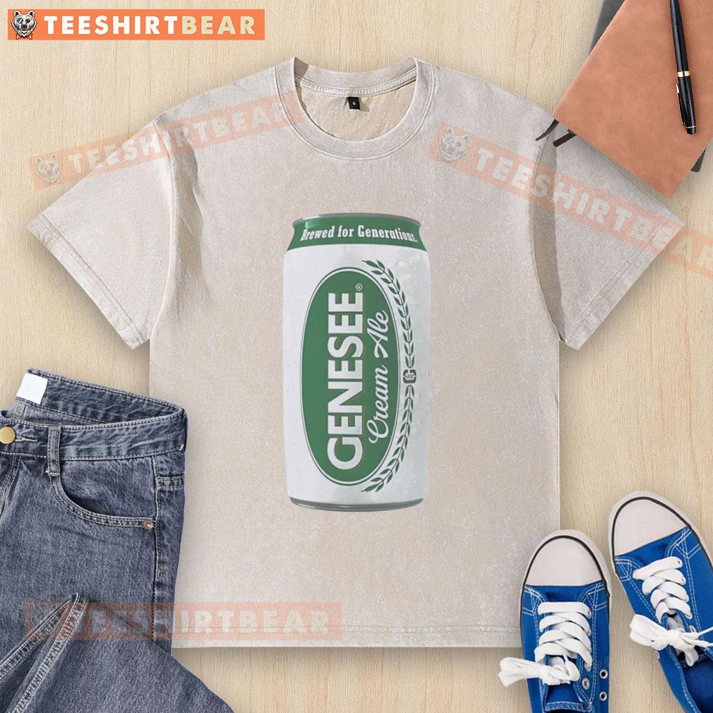 pretty-genesee-cream-ale-beer-washed-t-shirt Pretty Genesee Cream Ale Beer washed t-shirt in soft fabric, perfect for casual outings and beer enthusiasts.