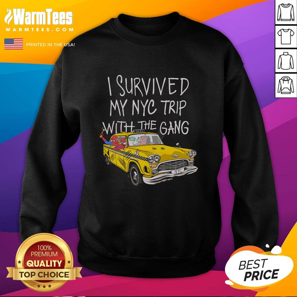 pretty-i-survived-my-nyc-trip-with-the-gang-spider-perks-sweatshirt Group photo in NYC wearing 'Pretty I Survived My NYC Trip' sweatshirts, showcasing fun memories and stylish Spider Perks.