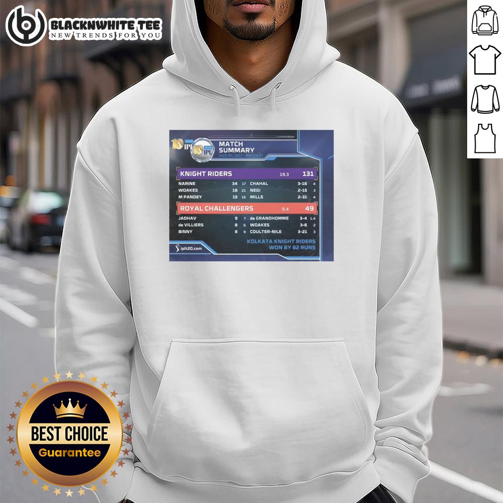 Pretty Knight Riders Vs Royal Challengers Vivo Ipl 2017 Hoodie Pretty Knight Riders vs Royal Challengers hoodie from Vivo IPL 2017, showcasing vibrant team colors and logo.