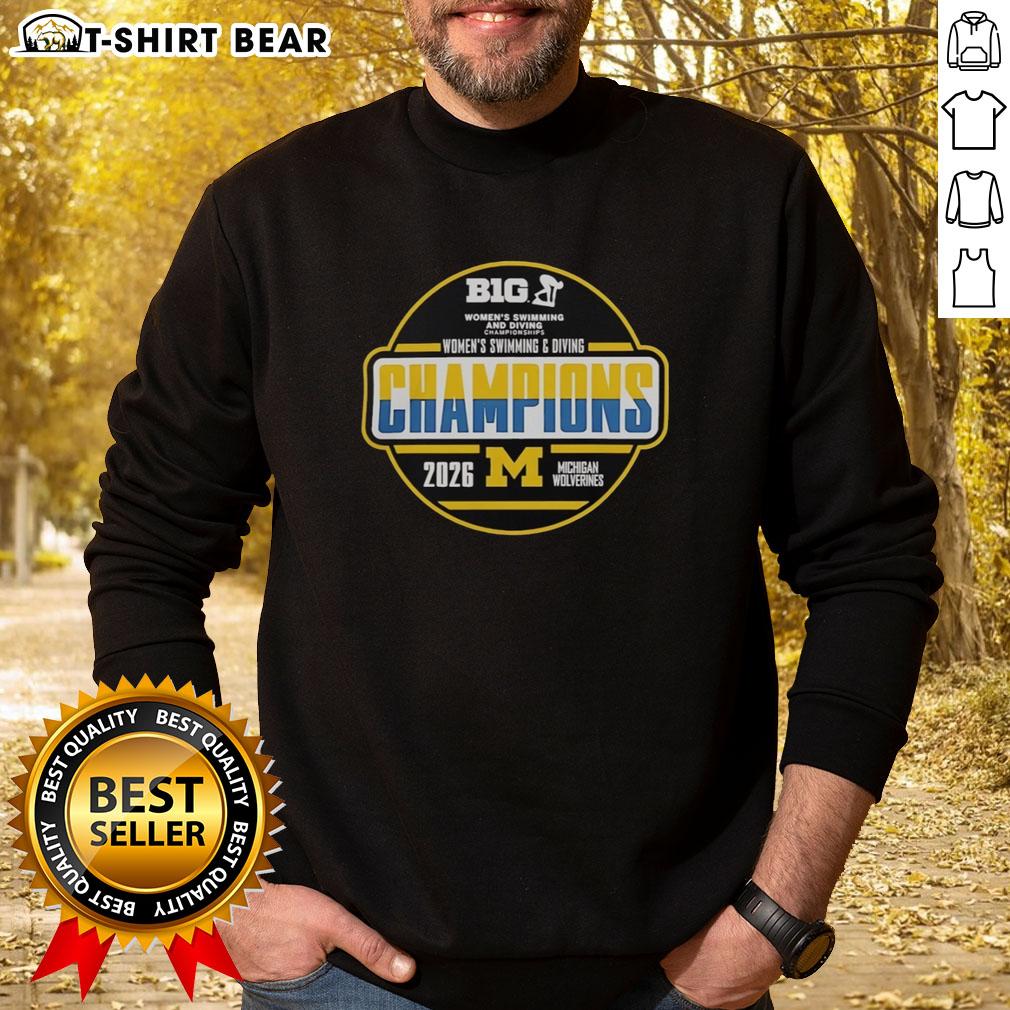 Pretty Michigan Wolverines Women's Swimming And Diving Big Ten Champions 2026 Sweatshirt Pretty Michigan Wolverines women's swimming and diving Big Ten champions 2026 sweatshirt in navy blue.
