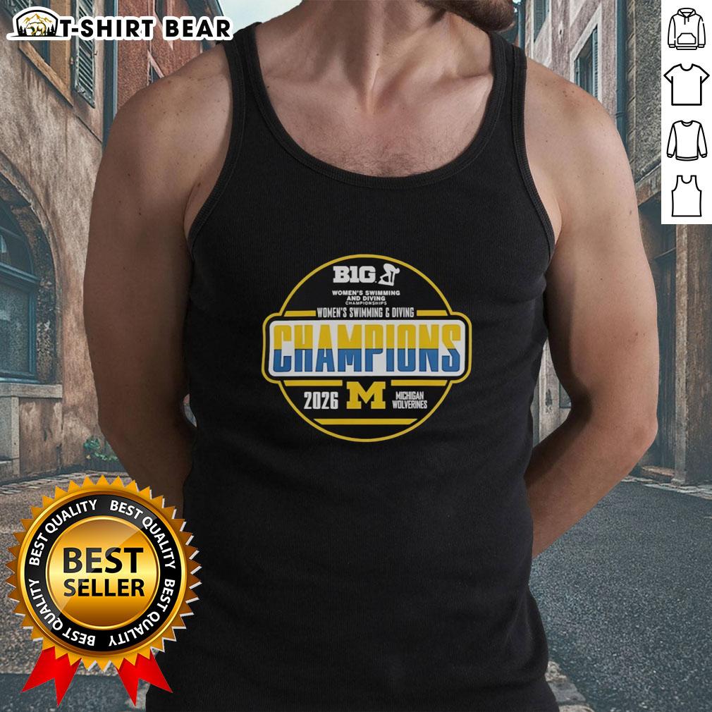 Pretty Michigan Wolverines Women's Swimming And Diving Big Ten Champions 2026 Tank Top Pretty Michigan Wolverines women's swimming and diving Big Ten Champions 2026 tank top design featuring team colors.