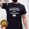 Pretty Philadelphia Pennsylvania Est 1682 varsity t-shirt featuring a stylish design and vibrant colors for fans.