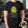 Pretty Pickles And Jesus Salty And Saved T-Shirt featuring colorful graphics and a fun design for casual wear.