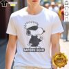 Alt Text: Pretty Snoopy Satoru Gojo T-Shirt featuring a playful design of Snoopy with Satoru Gojo from Jujutsu Kaisen.