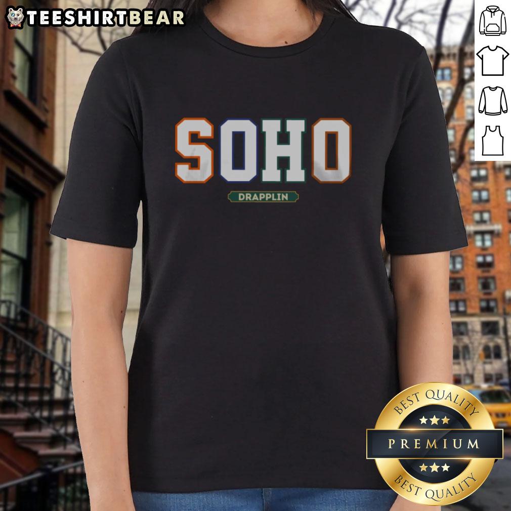 pretty-soho-drappling-ladies-tee Pretty Soho Drappling Ladies Tee in soft fabric, featuring a stylish draped design and flattering fit for modern women.