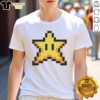 Alt Text: Pretty Super Star Power Super Mario World T-Shirt featuring vibrant graphics of Mario and iconic star power-up.