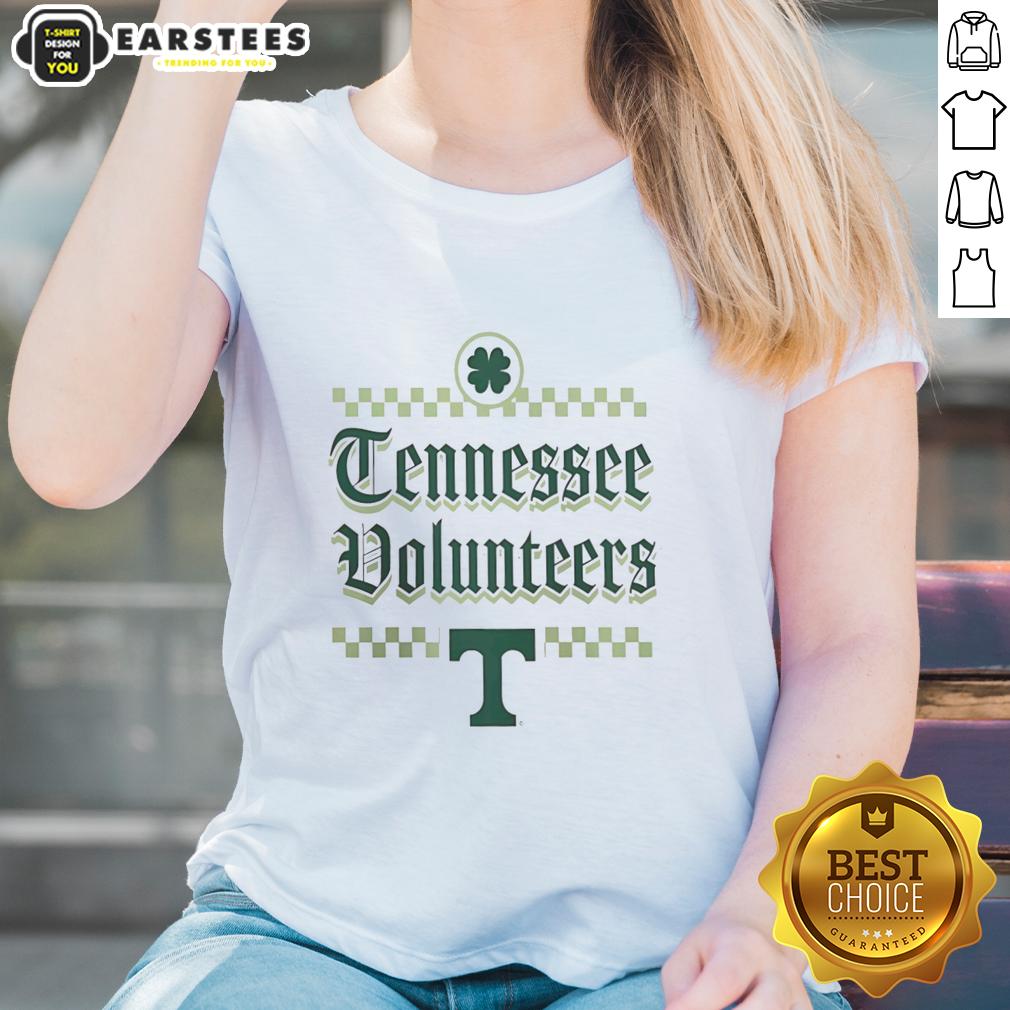 pretty-tennessee-volunteers-st-patricks-day-ladies-tee Pretty Tennessee Volunteers St. Patrick's Day ladies tee with festive green design and team logo for game day style.