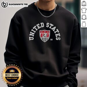 Alt Text: Retro U.S. Soccer sweatshirt featuring the Good United States arch logo, perfect for sports fans and casual wear.