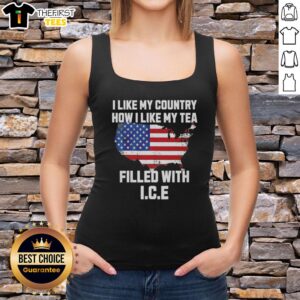 Top I Like My Country How I Like My Tea Filled With Ice Tank Top, featuring a fun graphic design on a casual tank top.