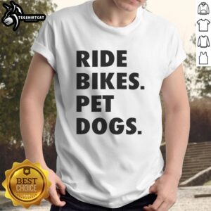 Nice Ride Bikes Pet Dogs T-Shirt featuring a fun graphic of dogs riding bikes, perfect for pet lovers and cyclists.