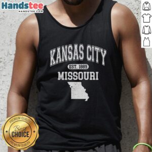 Official Kansas City Missouri Est 1889 varsity tank top featuring a stylish design and comfortable fit for fans.