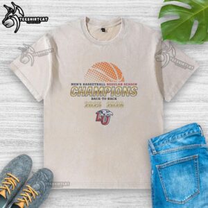 Official Liberty Flames Men's Basketball Regular Season Champions Back-to-Back 2025-2026 Washed T-Shirt design